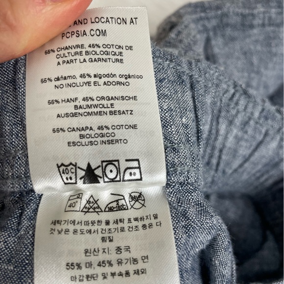 Patagonia Baggies Naturals Hemp and Cotton Chambray  Blue Shorts Large - Picture 6 of 9